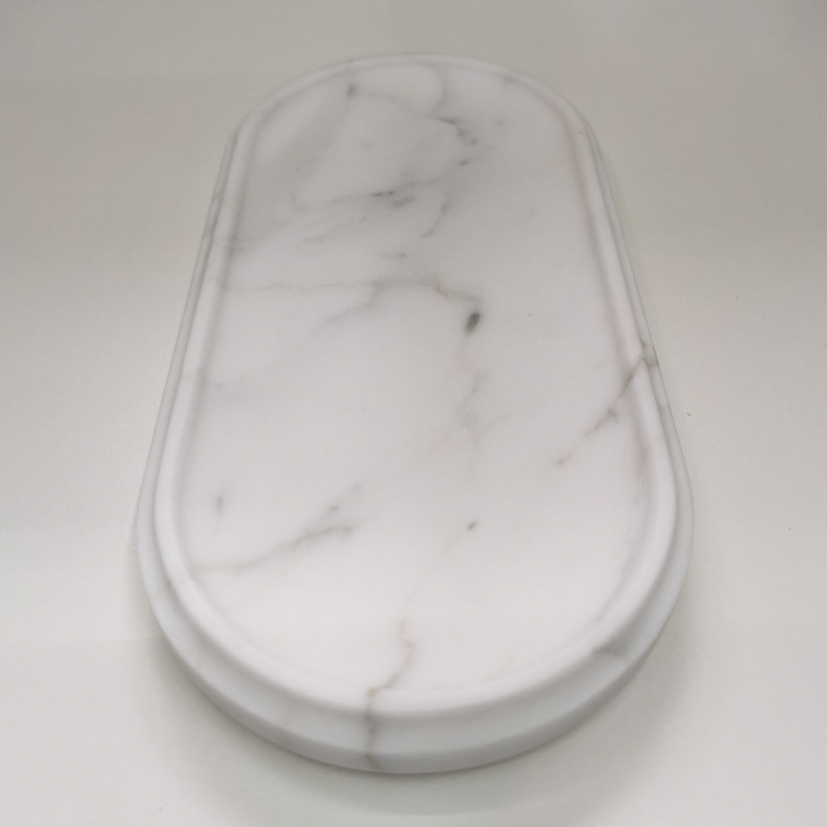 White Marble Jewelry Tray – Luxury Natural Stone Vanity Organizer