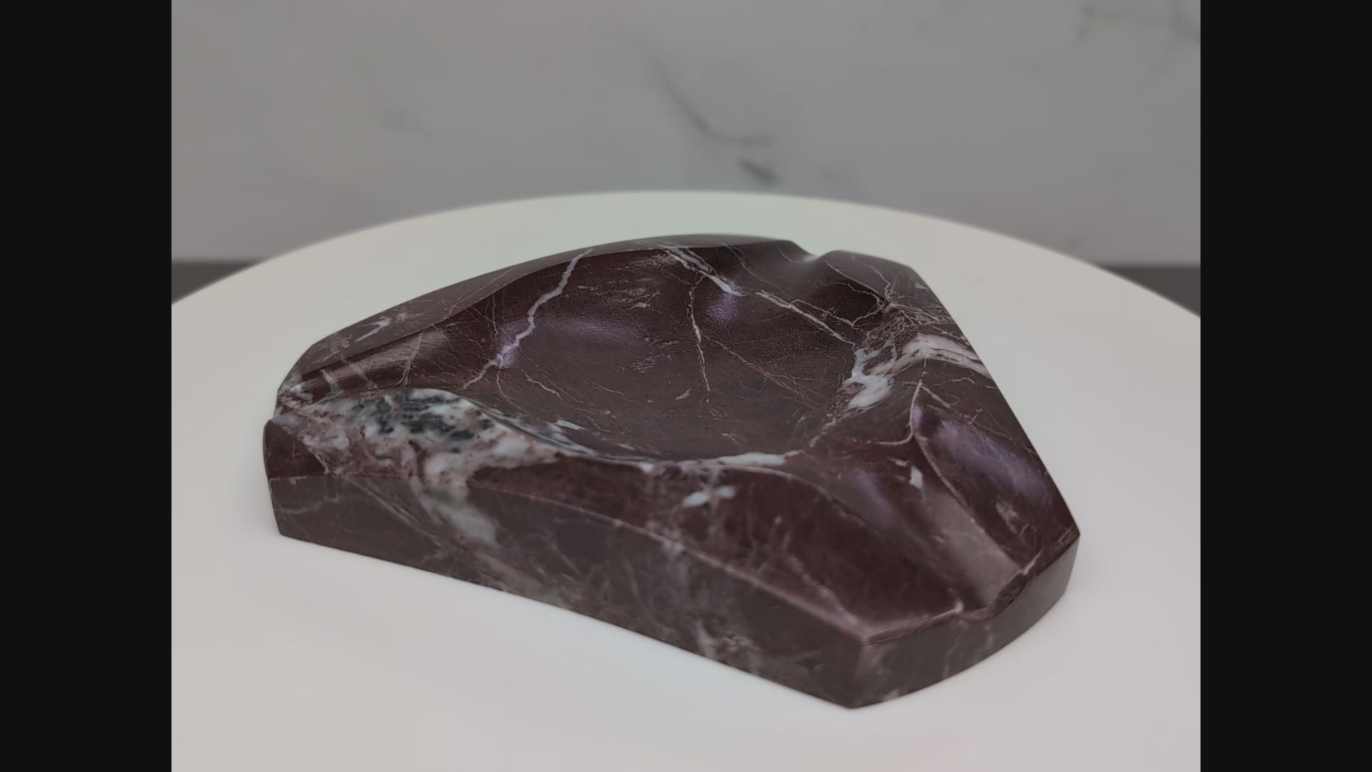 Geometric Natural Marble Ashtray – Luxury Stone Home Accessory