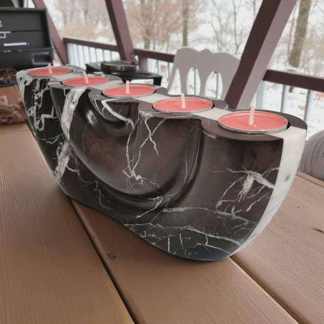 Marble Tea Light Candle Holder - Unique Home Decor Piece